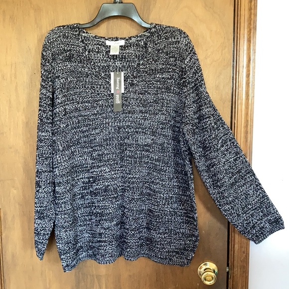 Hasting & Smith v neck pullover sweater black combo 3X - Picture 5 of 14